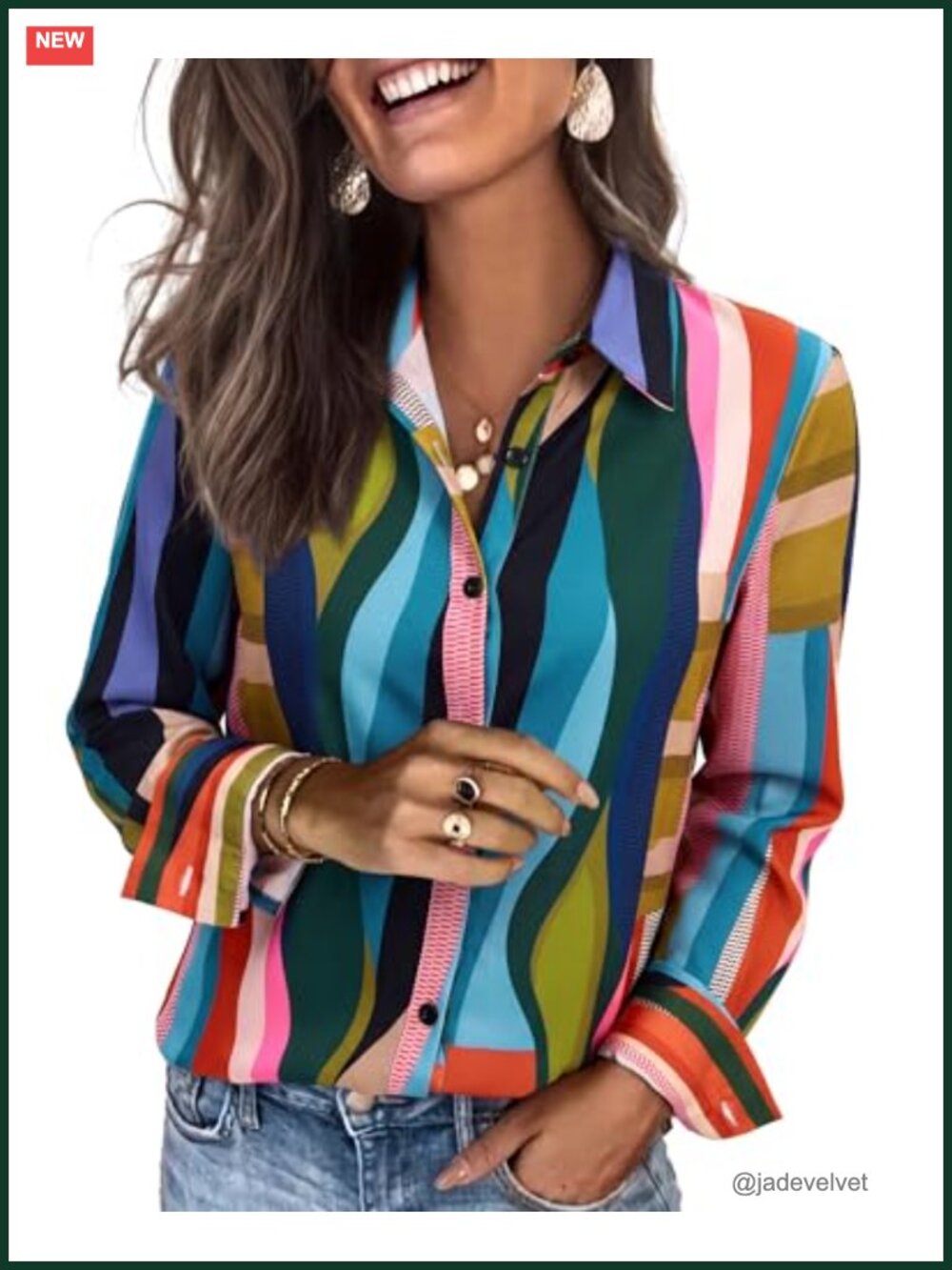 Wrinkle-Free Striped Button Down Shirt Long Sleeve Collared Business Casual